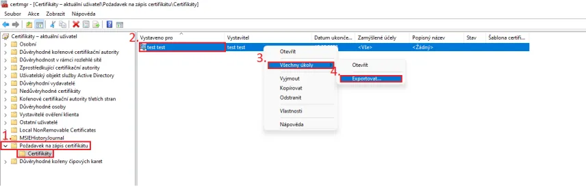 Záloha privátního klíče Windows 10/11