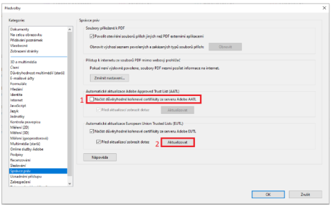 Adobe - úprava důvěry