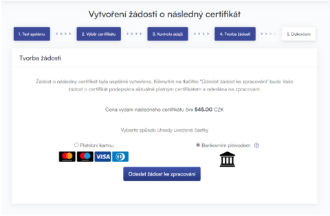 Následný certifikát