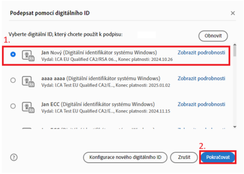 Podepisování PDF dokumentů