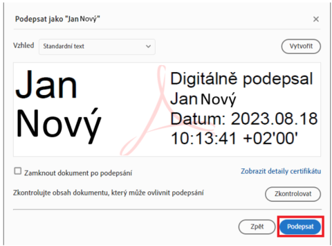 Podepisování PDF dokumentů